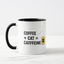 Grappig cadeau voor kattenliefhebber en cafeïnever mok