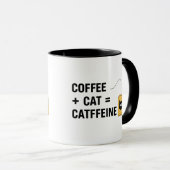 Grappig cadeau voor kattenliefhebber en cafeïnever mok (Voorkant rechts)