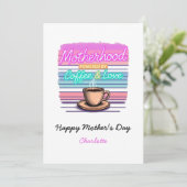 Grappig cadeau voor koffieliefhebbers Moms | Moede Kaart (Staand voorkant)
