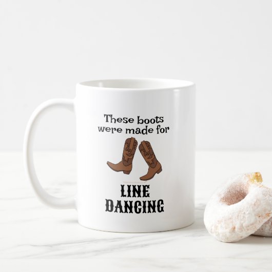 Grappig cadeau voor Line Dancers Line Dancing Boot Koffiemok (Met donut)