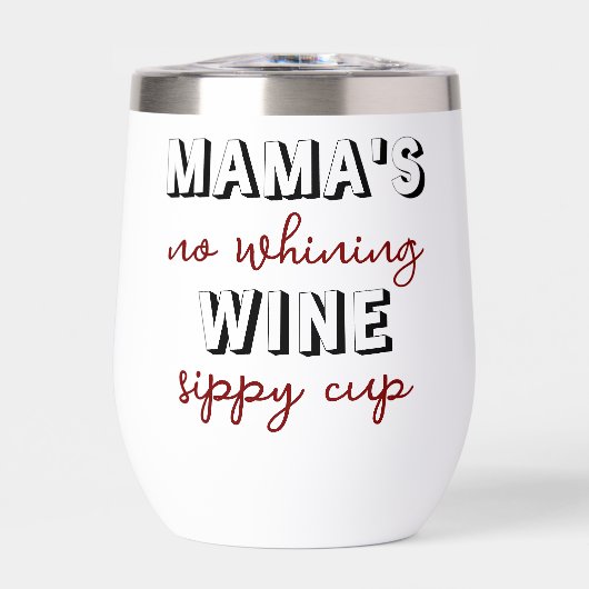 Grappig Cadeau Voor Mama Wijn Sippy Cup Quote (Voorkant)