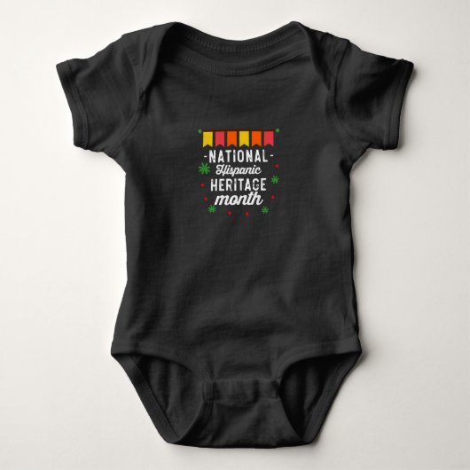 Grappig Cadeau voor Nationale Hispanic Erfgoed Maa Romper (Voorkant)