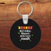 Grappig Cadeau voor Nationale Hispanic Erfgoed Maa Sleutelhanger (Voorkant)