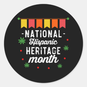 Grappig Cadeau voor Nationale Hispanics Erfgoed Ma Ronde Sticker