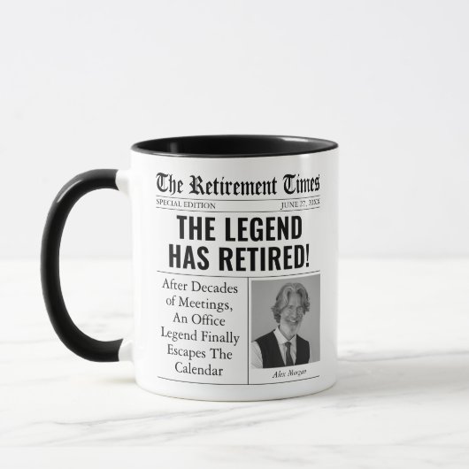 Grappig cadeau voor pensionering Aangepaste krante Mok (Links)