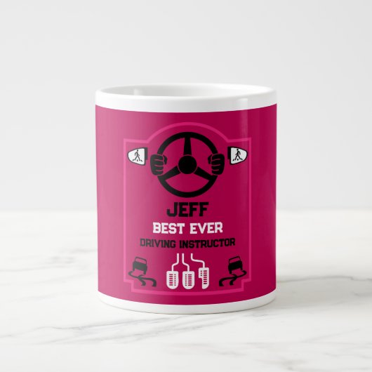Grappig cadeau voor rijinstructeur grote koffiekop (Voorkant)