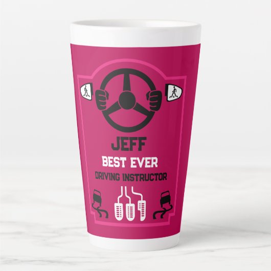 Grappig cadeau voor rijinstructeur latte mok (Voorkant)