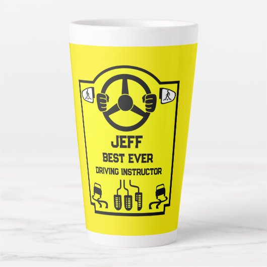 Grappig cadeau voor rijinstructeur latte mok (Voorkant)