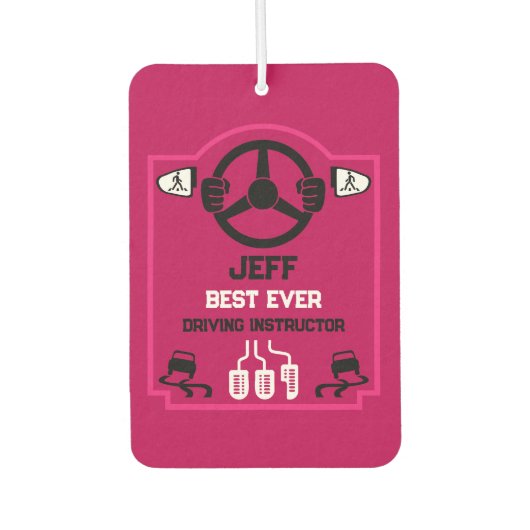 Grappig cadeau voor rijinstructeur luchtverfrisser (Voorkant)