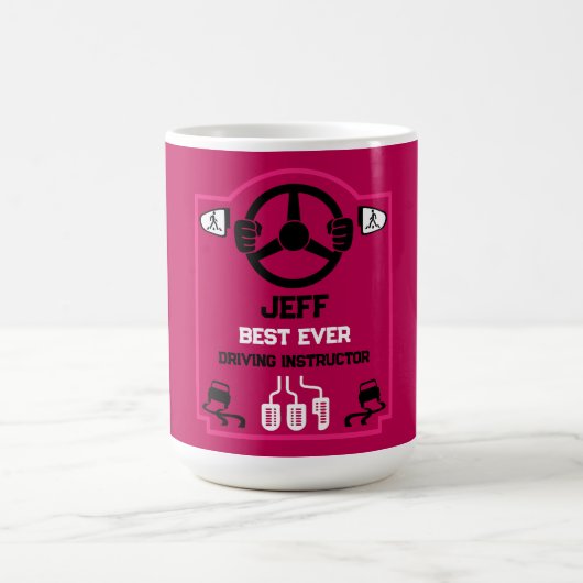Grappig cadeau voor rijinstructeur magische mok (Midden)