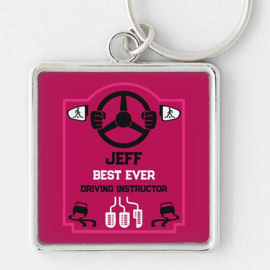 Grappig cadeau voor rijinstructeur sleutelhanger (Voorkant)