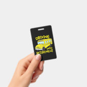 grappig cadeau voor schoolbuschauffeur bij pension badge (Handheld)
