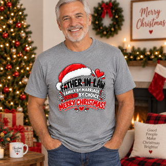 Grappig cadeau voor schoonvader met Kerstmis famil Tri-Blend Shirt