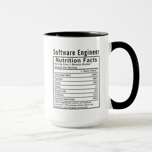 Grappig cadeau voor software-engineers met voeding mok (Rechts)
