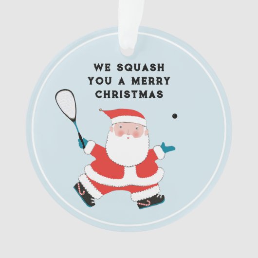 Grappig cadeau voor squashspeler vakantie ornament (voorkant)