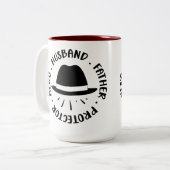 Grappig cadeau voor vaders tweekleurige koffiemok (Voorkant links)