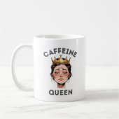 Grappig cadeau voor vrouwen - Leuke cafeïne Queen  Koffiemok (Links)