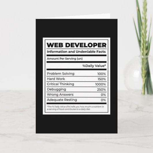 Grappig Cadeau voor Webontwikkelaar Kaart (Voorkant)