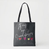 Grappig cadeau voor wijnliefhebber Modern Script T Tote Bag (Voorkant)