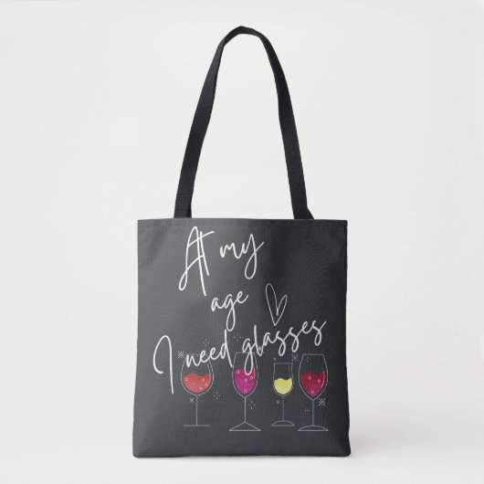 Grappig cadeau voor wijnliefhebber Modern Script T Tote Bag (Voorkant)