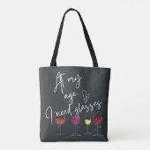 Grappig cadeau voor wijnliefhebber Modern Script T Tote Bag (Achterkant)