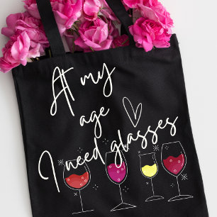 Grappig cadeau voor wijnliefhebber Modern Script T Tote Bag
