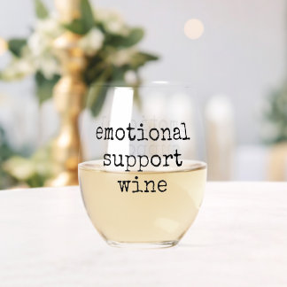 Grappig cadeau wijnglas voor emotionele steun voor zonder voet