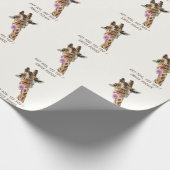 Grappig cadeaupapier Speelse Giraffe - Smile (Hoek)