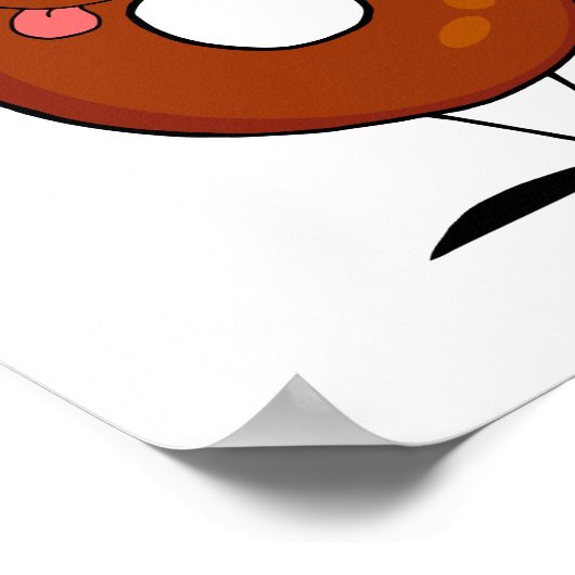 grappig cadeut donut chef cartoon poster (Hoek)