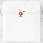 grappig cadeut donut chef cartoon vierkante sticker (Tas)