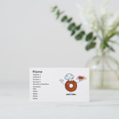 grappig cadeut donut chef cartoon visitekaartje (Staand voorkant)