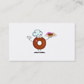 grappig cadeut donut chef cartoon visitekaartje (Achterkant)