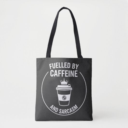 Grappig cafeïne- en sarcastisch citaatontwerp tote bag (Voorkant)