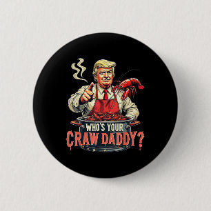 Grappig Cajun Kook Vis en zeevruchten Shirt Whos Y Ronde Button 5,7 Cm