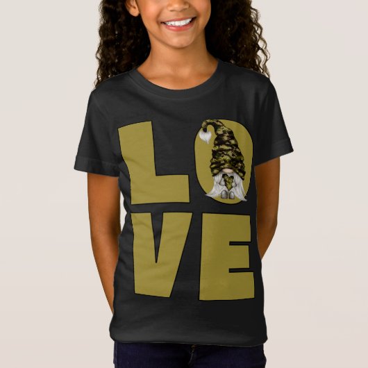 Grappig camo gnome opa camouflage veteraan vader t-shirt (Voorkant)