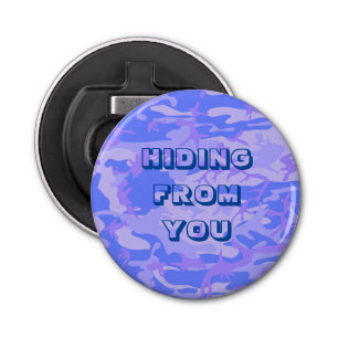 Grappig camouflage pastel blauw Abstract patroon Button Flesopener