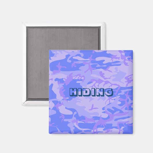 Grappig camouflage pastel blauw Abstract patroon Magneet (Voorkant / Achterkant)