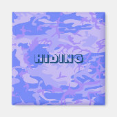 Grappig camouflage pastel blauw Abstract patroon Magneet (Voorkant)