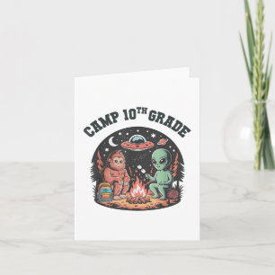 Grappig Camp Out 10e Grade Bigfoot Camping Alien C Kaart