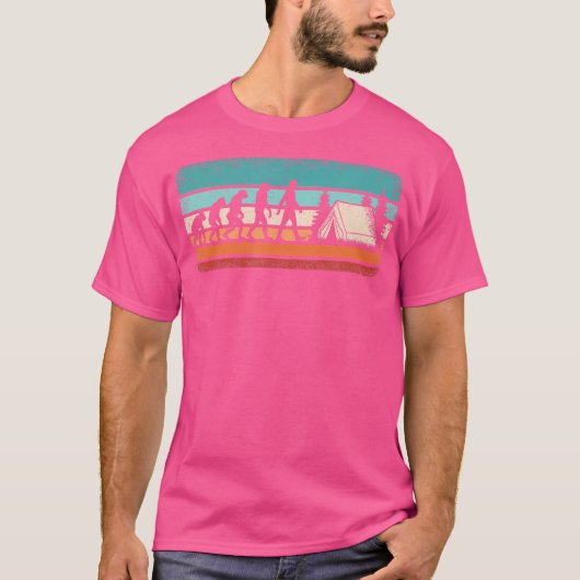Grappig Camping Evolution Retro Camper Wandelkamp T-shirt (Voorkant)