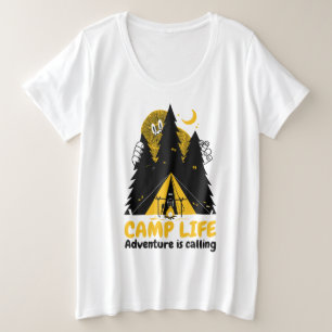 Grappig Camping Monster – Kampeer Levens Avontuur Grote Maat T-shirt