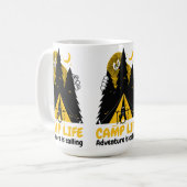 Grappig Camping Monster – Kampeer Levens Avontuur Koffiemok (Voorkant links)