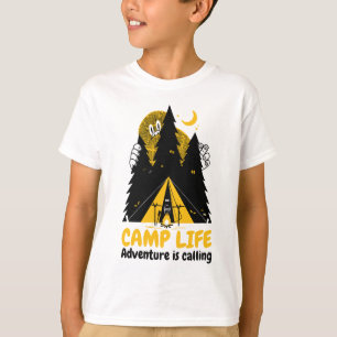 Grappig Camping Monster – Kampeer Levens Avontuur T-shirt