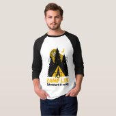 Grappig Camping Monster – Kampeer Levens Avontuur T-shirt (Voorkant volledig)