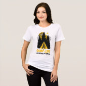 Grappig Camping Monster – Kampeer Levens Avontuur Tri-Blend Shirt (Voorkant volledig)