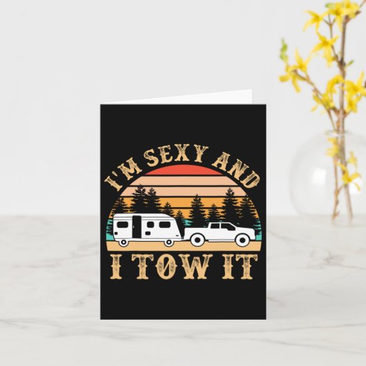 Grappig Camping RV im Y en ik sleep het RV Camper Kaart (Gele Bloem)