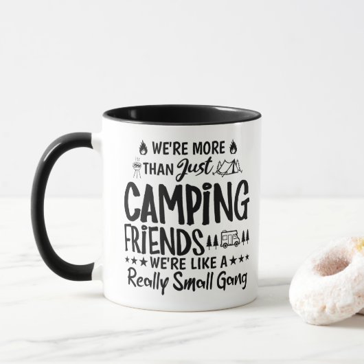 Grappig Camping Vrienden Kleine Bende Cadeau Mok (Met donut)