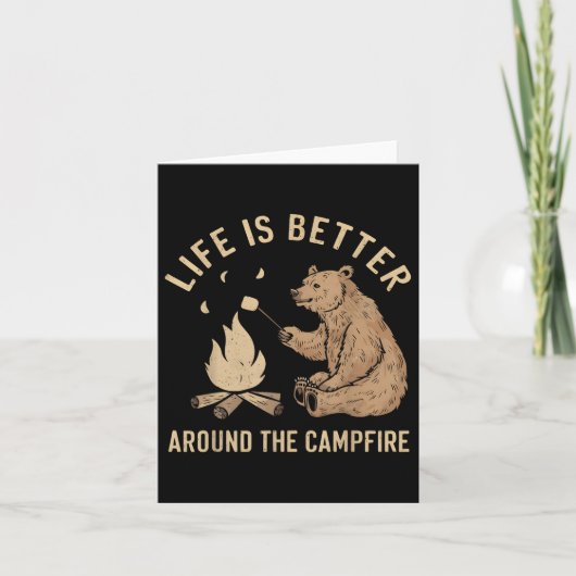 Grappig campingleven is beter rond het kampvuur B Kaart (Voorkant)