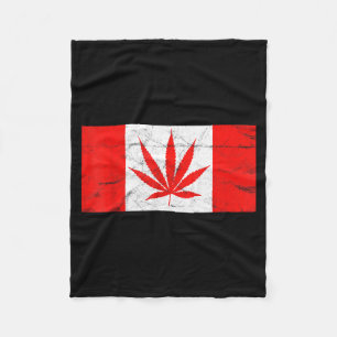 Grappig Canada & Wietblad! Canadese Nieuwe Vla Fleece Deken