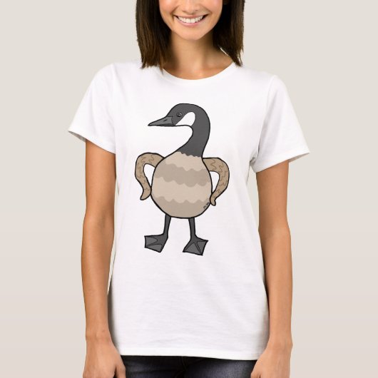 Grappig Canada Gans Scary Big Goose Graphic T-shirt (Voorkant)